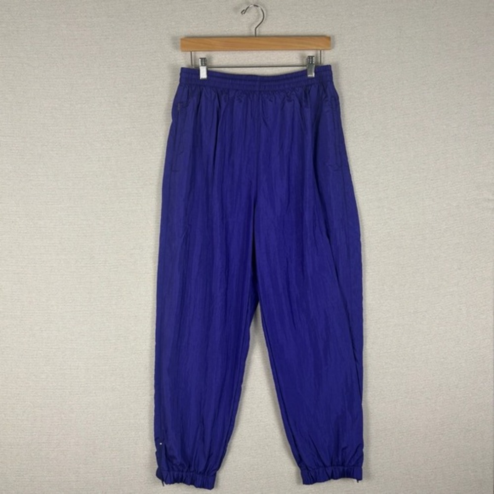 Vtg 90s Track Pants Mens L Lined Windbreaker Joggers Purple‎ Training Sports